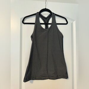 lululemon athletica Black and White Striped Tank Top